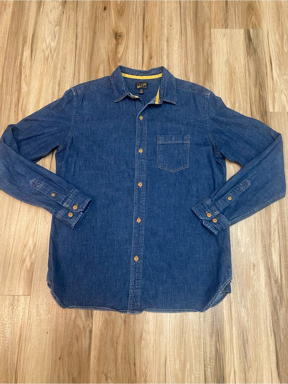 CPO PROVISIONS URBAN OUTFITTERS DARK DENIM LONG SLEEVE BUTTON UP MEN’S SZ MEDIUM